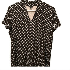 TALBOTS EUC WOMENS BLACK TOP BLOUSE SUMMER OFFICE DRESSY CASUAL SHIRTS SIZE M